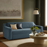 Liora Cadet Blue Performance Velvet Sofa - Ornate Home