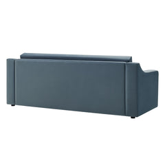 Liora Cadet Blue Performance Velvet Sofa - Ornate Home