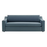 Liora Cadet Blue Performance Velvet Sofa - Ornate Home