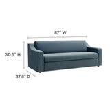 Liora Cadet Blue Performance Velvet Sofa - Ornate Home