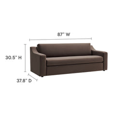 Liora Chocolate Brown Performance Velvet Sofa - Ornate Home