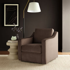 Liora Chocolate Performance Velvet Armchair - Ornate Home
