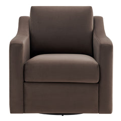 Liora Chocolate Performance Velvet Armchair - Ornate Home
