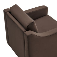 Liora Chocolate Performance Velvet Armchair - Ornate Home