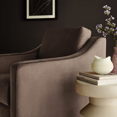 Liora Chocolate Performance Velvet Armchair - Ornate Home