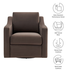 Liora Chocolate Performance Velvet Armchair - Ornate Home
