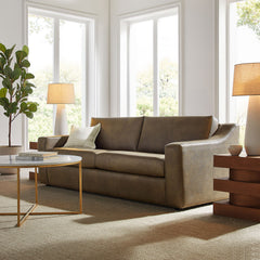 Liora Mushroom 87 Inch Vegan Leather Sofa - Ornate Home