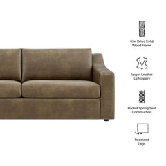 Liora Mushroom 87 Inch Vegan Leather Sofa - Ornate Home