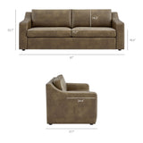 Liora Mushroom 87 Inch Vegan Leather Sofa - Ornate Home