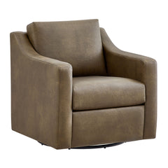 Liora Mushroom Vegan Leather Swivel Armchair - Ornate Home