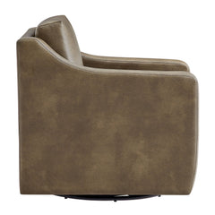 Liora Mushroom Vegan Leather Swivel Armchair - Ornate Home
