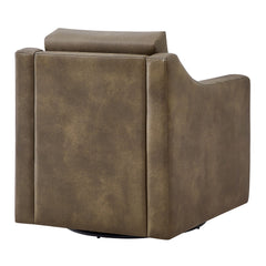 Liora Mushroom Vegan Leather Swivel Armchair - Ornate Home