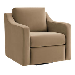 Liora Taupe Performance Velvet Armchair - Ornate Home