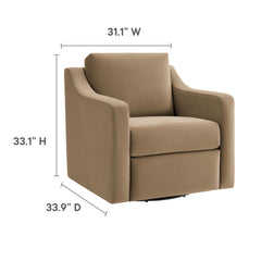 Liora Taupe Performance Velvet Armchair - Ornate Home