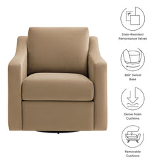 Liora Taupe Performance Velvet Armchair - Ornate Home