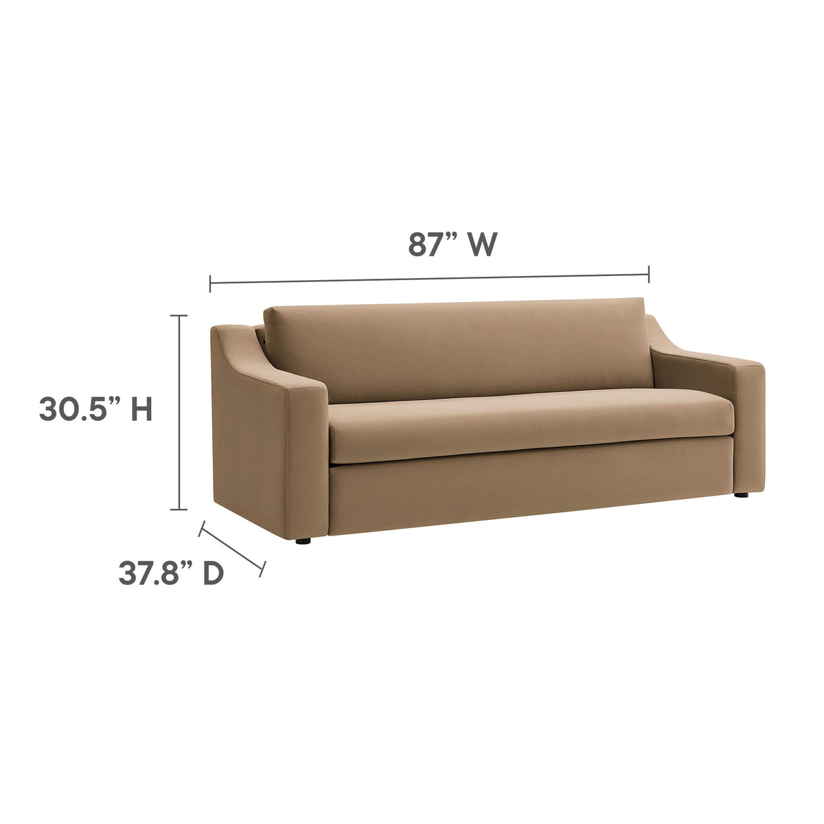 Liora Taupe Performance Velvet Sofa - Ornate Home
