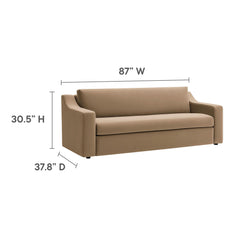 Liora Taupe Performance Velvet Sofa - Ornate Home