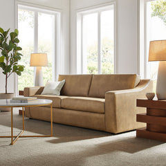 Liora Toast 87 Inch Vegan Leather Sofa - Ornate Home
