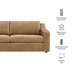 Liora Toast 87 Inch Vegan Leather Sofa - Ornate Home