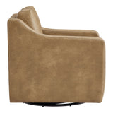 Liora Toast Vegan Leather Swivel Armchair - Ornate Home