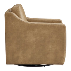 Liora Toast Vegan Leather Swivel Armchair - Ornate Home
