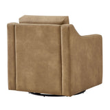 Liora Toast Vegan Leather Swivel Armchair - Ornate Home