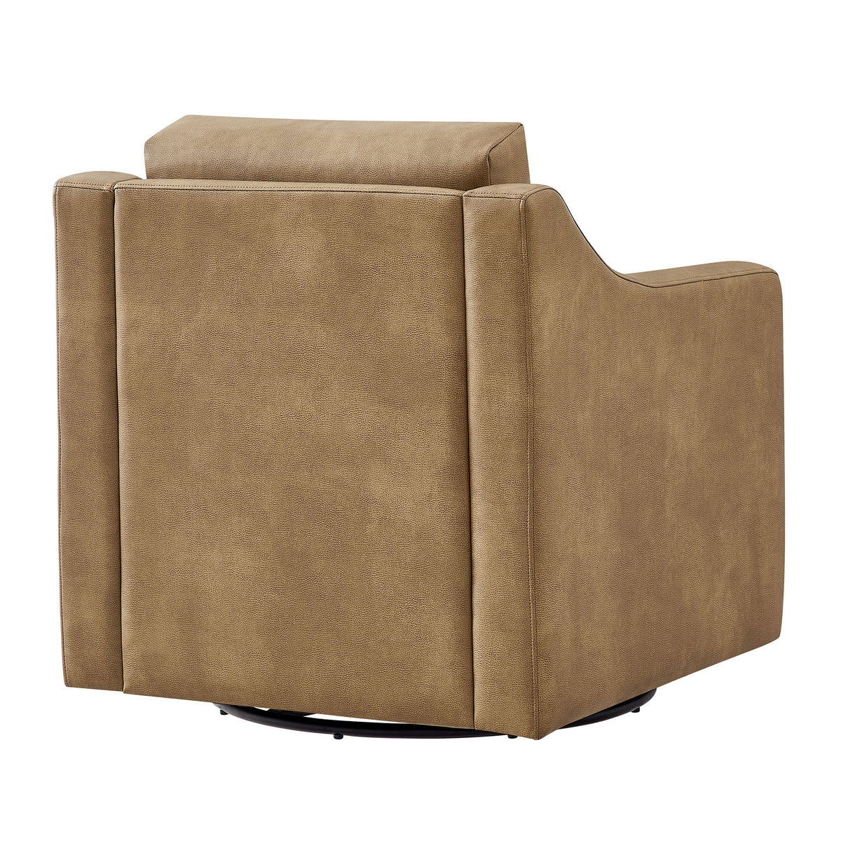 Liora Toast Vegan Leather Swivel Armchair - Ornate Home