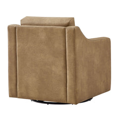 Liora Toast Vegan Leather Swivel Armchair - Ornate Home