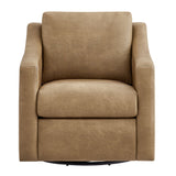Liora Toast Vegan Leather Swivel Armchair - Ornate Home