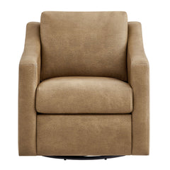 Liora Toast Vegan Leather Swivel Armchair - Ornate Home