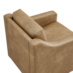 Liora Toast Vegan Leather Swivel Armchair - Ornate Home