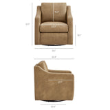 Liora Toast Vegan Leather Swivel Armchair - Ornate Home
