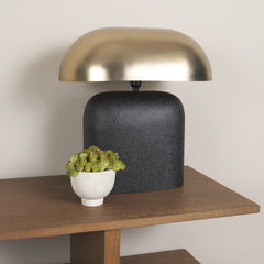 Liorre Black/Gold Textured Metal Base 1-Light Table Lamp