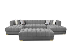 Lipa Morgan Gray Armless Chair - Ornate Home