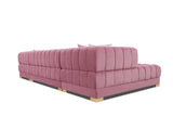 Lipa Pink Velvet Double Chaise "U" Shape Sectional Sofa - Ornate Home