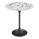Lippa Black 20" Round Terrazzo Side Table - Ornate Home