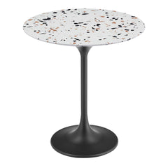 Lippa Black 20" Round Terrazzo Side Table - Ornate Home