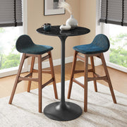 Lippa Black 28" Round Faux Marble Bar Table - Ornate Home