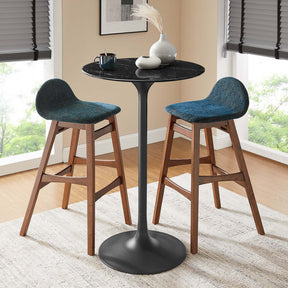 Lippa Black 28" Round Faux Marble Bar Table - Ornate Home