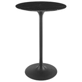 Lippa Black 28" Round Faux Marble Bar Table - Ornate Home