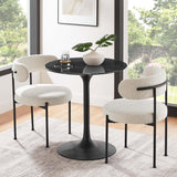 Lippa Black 28" Round Faux Marble Dining Table - Ornate Home