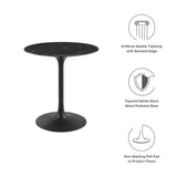 Lippa Black 28" Round Faux Marble Dining Table - Ornate Home