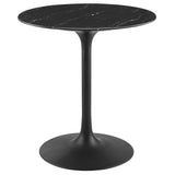 Lippa Black 28" Round Faux Marble Dining Table - Ornate Home