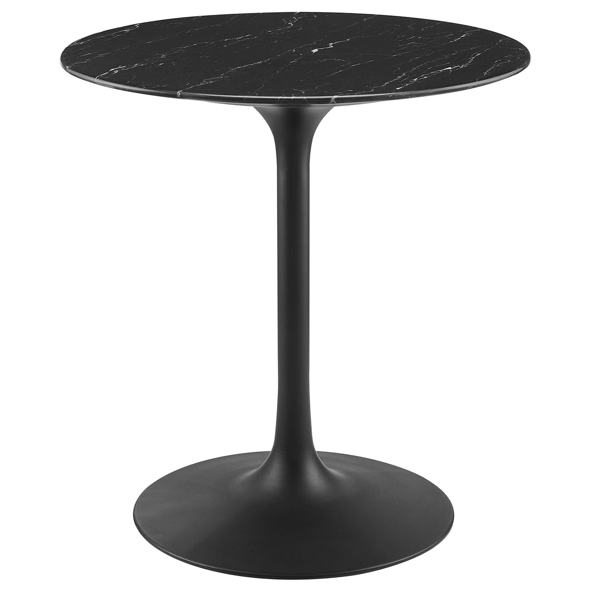 Lippa Black 28" Round Faux Marble Dining Table - Ornate Home