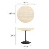 Lippa Black 36" Round Faux Travertine Dining Table - Ornate Home