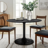 Lippa Black 48" Round Solid Wood Dining Table - Ornate Home