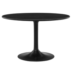 Lippa Black 48" Round Solid Wood Dining Table - Ornate Home