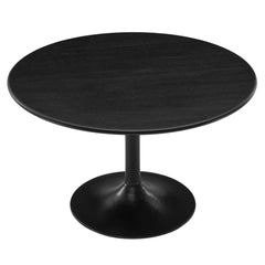 Lippa Black 48" Round Solid Wood Dining Table - Ornate Home