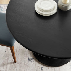 Lippa Black 48" Round Solid Wood Dining Table - Ornate Home