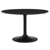 Lippa Black 48" Round Solid Wood Dining Table - Ornate Home